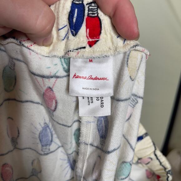 Hanna Andersson adult holidays light flannel cotton straight leg pants sz M - Picture 4 of 4